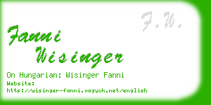 fanni wisinger business card